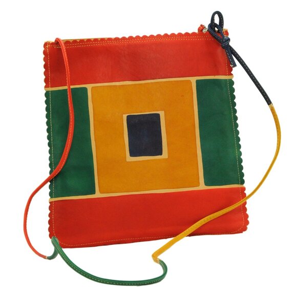 Astore Hand Painted Italian Leather Shoulder Bag - Picture 1 of 4